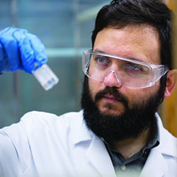 Male scientist working in the lab